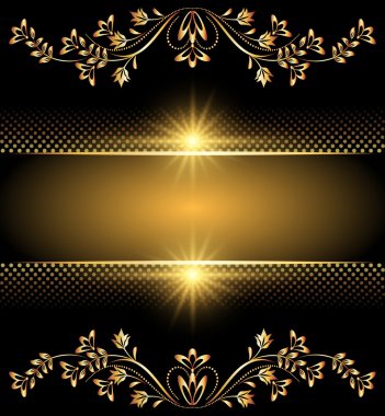 Background with golden ornament clipart