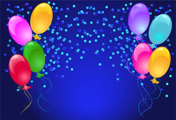 Balloons and confetti — Stock Vector