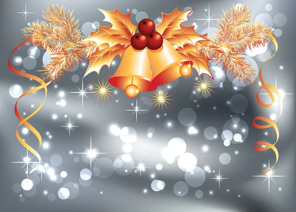 Cloches de Noël et bokeh — Image vectorielle