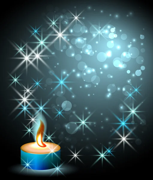 Candle and stars — Stock Vector