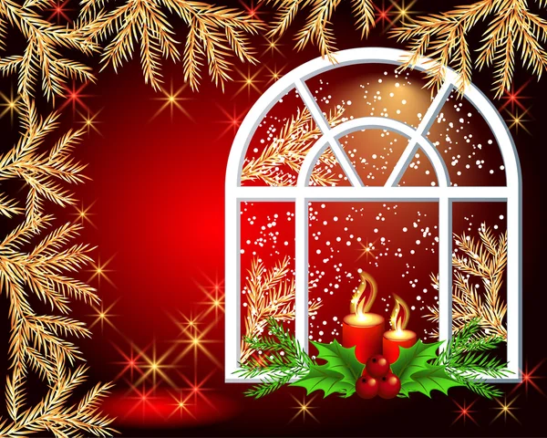 Рождественское окно — стоковый вектор