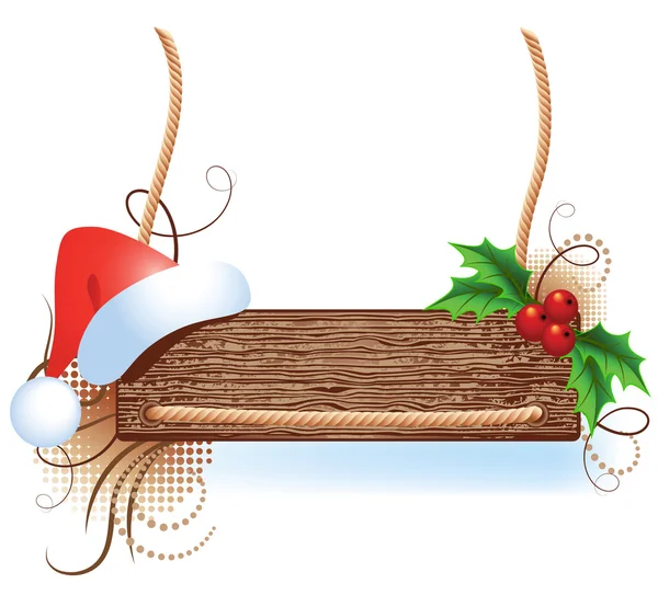 Jul skylt med santa hatt — Stock vektor