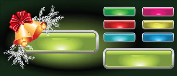 クリスマスの web ボタン — ストックベクタ