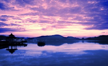 Sunrise at Sun Moon Lake in Taiwan clipart