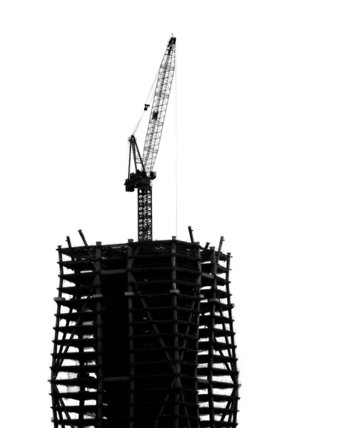 Construction à grande hauteur avec grue — Photo