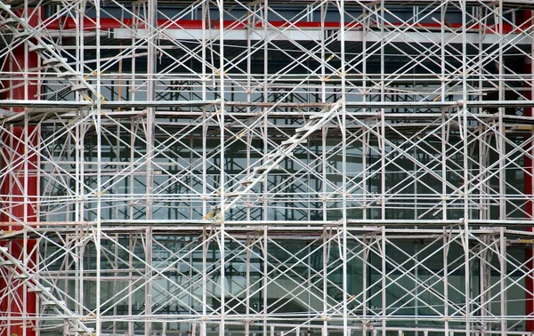 Složité lešení na stavbě — Stock fotografie