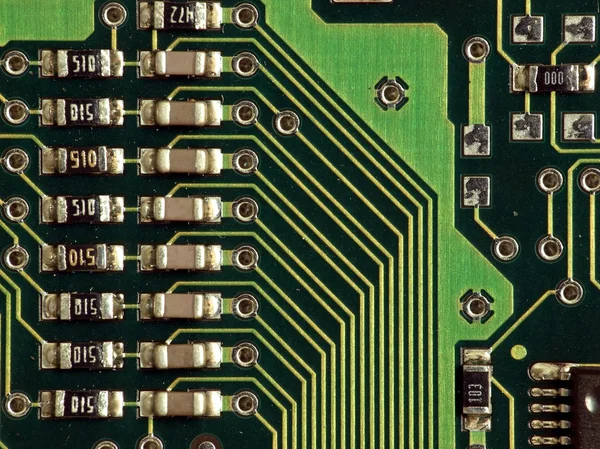 Magnified Image of a Computer Motherboard — Stock Photo, Image