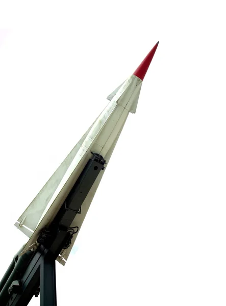 复古军事火箭及发射装置 — 图库照片