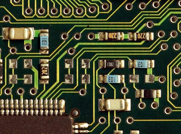 Macro View of a Computer Motherboard — Stock Photo, Image