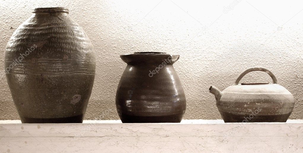 Ancient Pottery Display