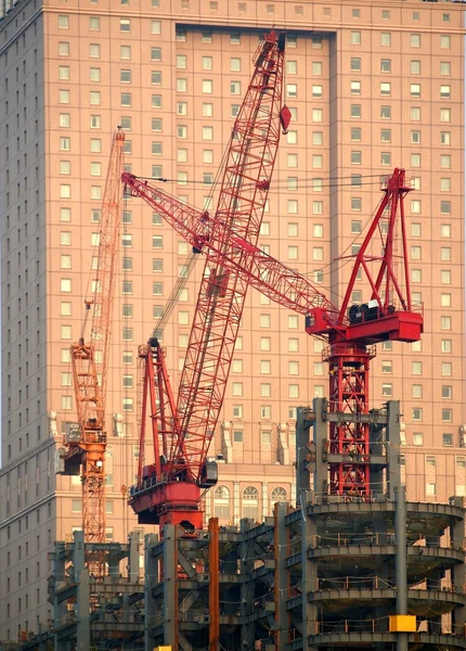 Modern Construction with Cranes — Stock Photo, Image