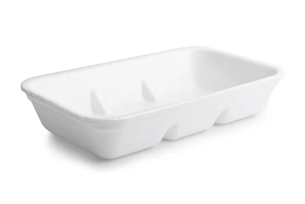 Plastic food tray isolated in white background Royalty Free Stock Images