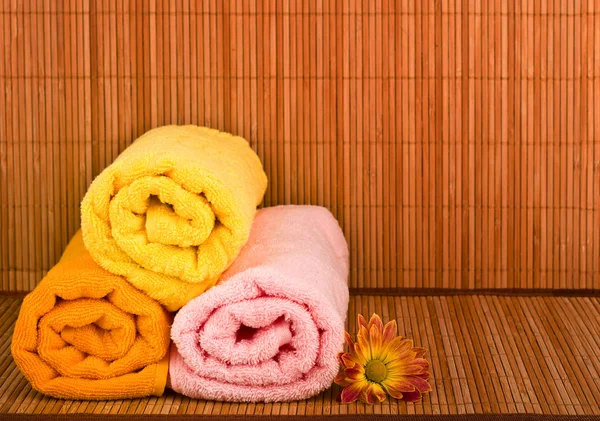 Spa style Towel with Bamboo — Stock Photo, Image