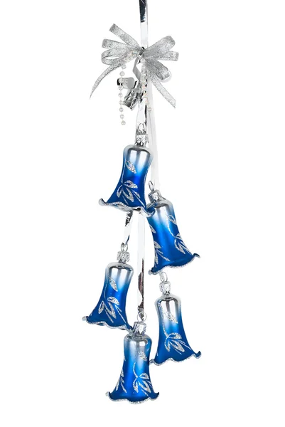 Glocken für die blaue Weihnachtsdekoration — Stockfoto