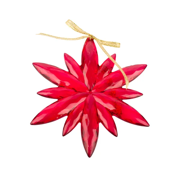 Red Christmas decoration snowflake — Stock Photo, Image