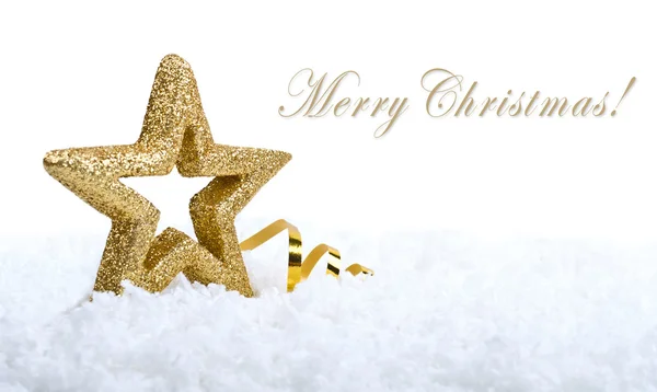 Gold five pointed star christmas decoration — Stock Photo, Image