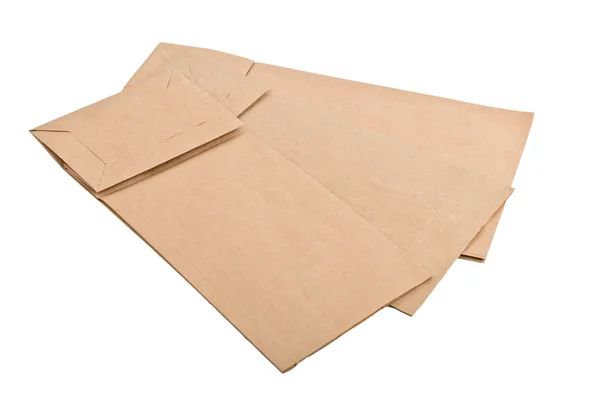 Saco de papel isolado em branco — Fotografia de Stock
