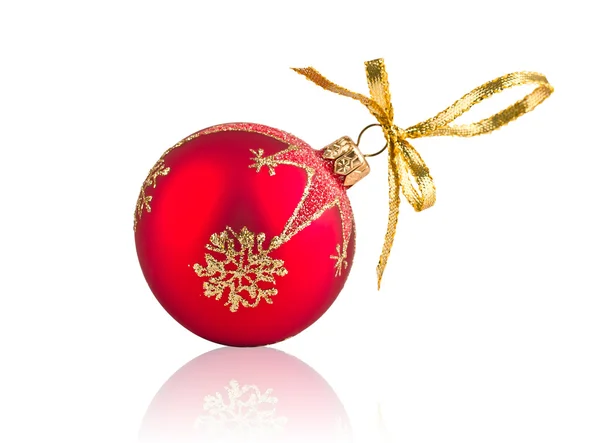Κόκκινη χριστουγεννιάτικη διακόσμηση μπάλα — Φωτογραφία Αρχείου