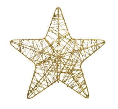 altın beş yıldızlı Noel dekorasyonu işaret etti.