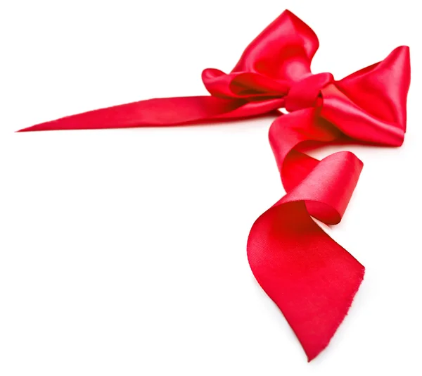 Shiny red satin ribbon — Stock Photo, Image
