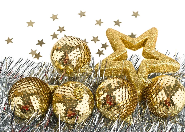 クリスマス ボールと星と組成 — ストック写真