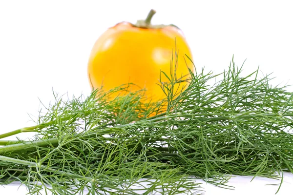 Dill and yellow tomato. — Stock Photo, Image