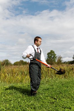 Man in garden. clipart