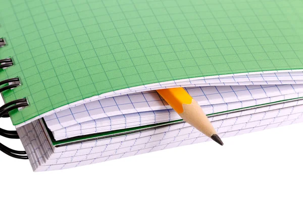 Lápis e caderno . — Fotografia de Stock
