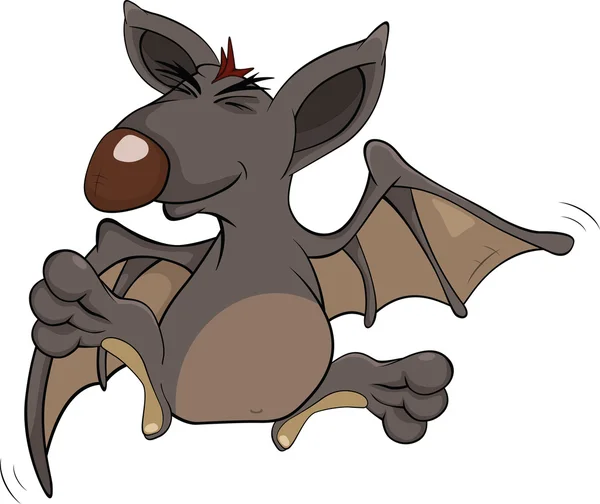 Kleine vrolijke bat.cartoon — Stockvector