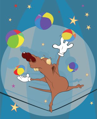 Rat the acrobat and the juggler in circus clipart