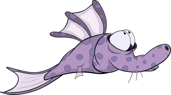 深層水 fish.coral の小さな魚。漫画 — ストックベクタ