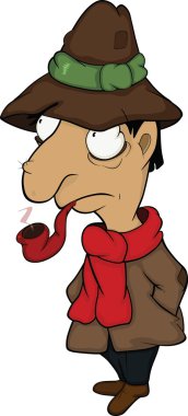 The detective. Cartoon clipart