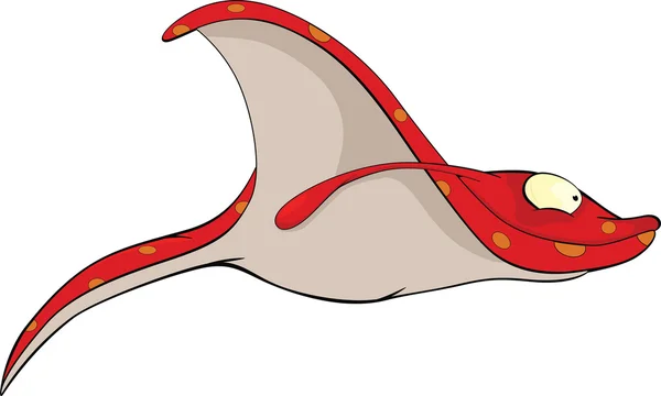 Batoidea. Coral fish. Cartoon — Stock Vector