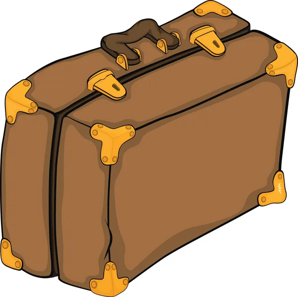 Gamla suitcase.cartoon — Stock vektor