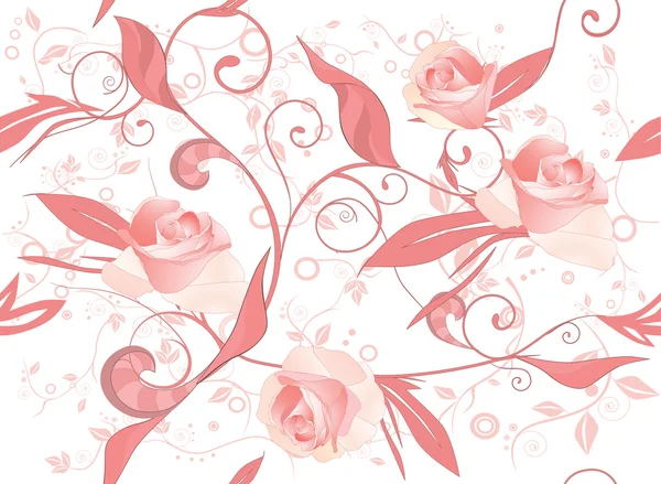 Prydnad med blommor. ett mönster med rosor — Stock vektor