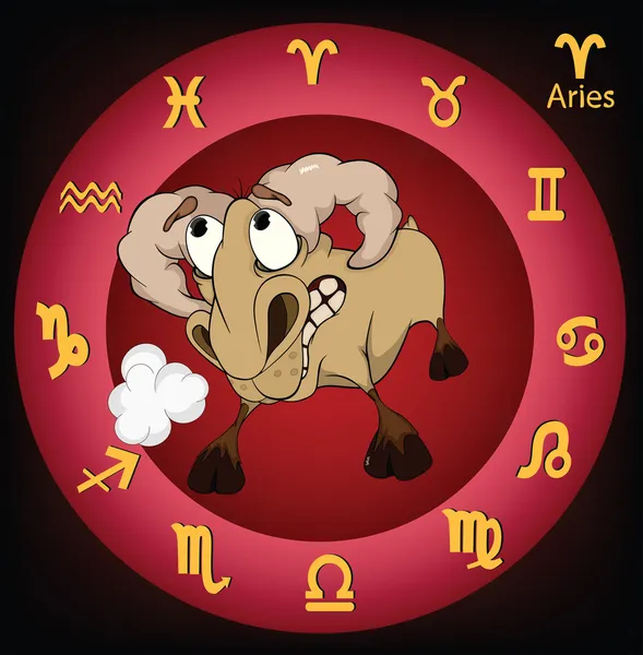 Zodiac signs. Aries. Cartoon — Stock Vector