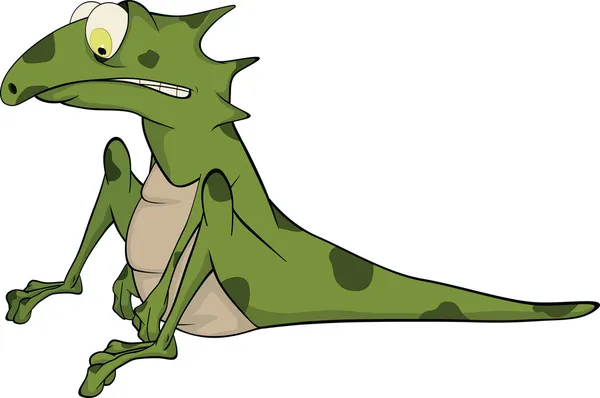 绿色的小蜥蜴。卡通 — 图库矢量图片