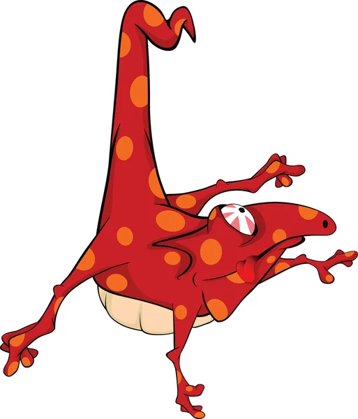 Červená malá ještěrka. kreslený — Stockový vektor