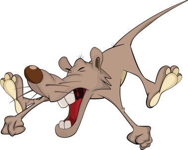 Squealing rat. Cartoon clipart