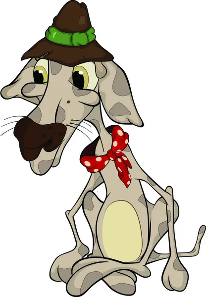 Hund mit Hut. Karikatur — Stockvektor