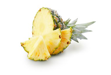 Pineapple and its slices clipart