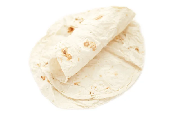 Flour tortillas on white — Stock Photo, Image