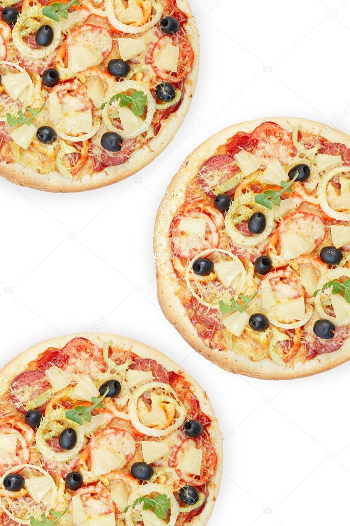 Three pizza