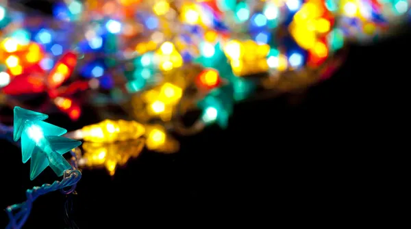 Luzes decorativas guirlanda — Fotografia de Stock