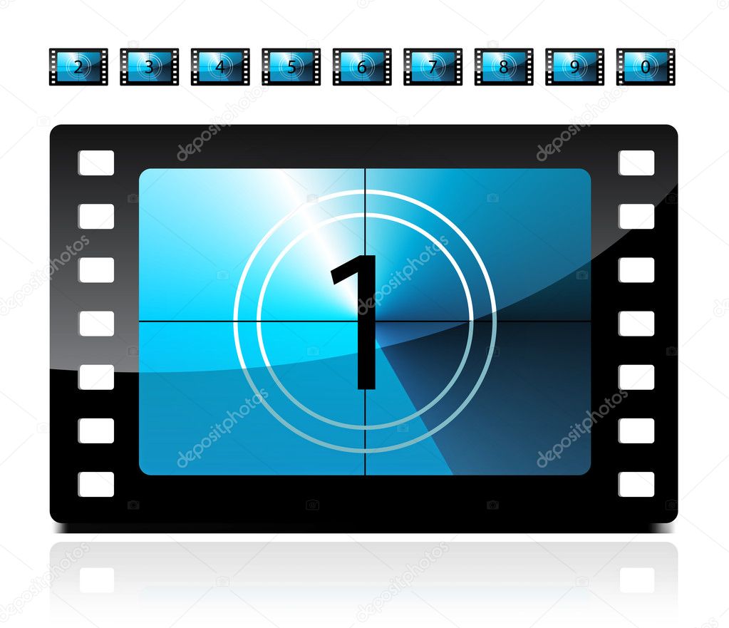 Film countdown from 1 to 9