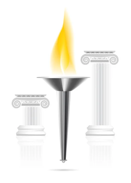 Олимпийский факел с огнем — стоковый вектор