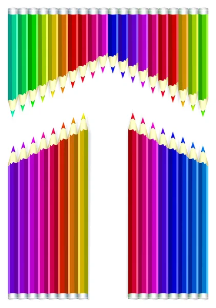 Lápis coloridos forma do coração —  Vetores de Stock