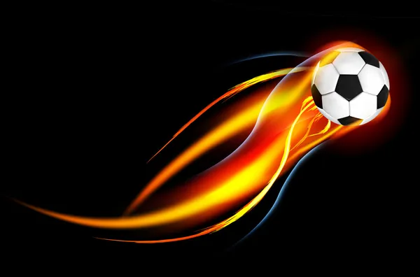 Futbol topu yanıyor. — Stok fotoğraf