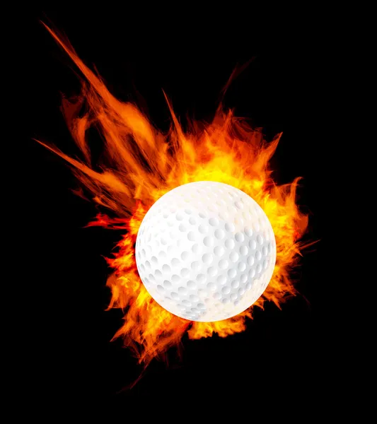 Golf ball on fire — Stock Vector