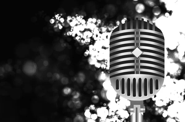 Vintage microfoon op het podium — Stockvector